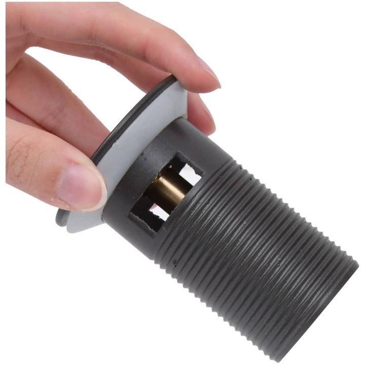 Pop-up bottenventil med överflödesfunktion grå 6,4x6,4x9,1 cm vidaXL – bild 6