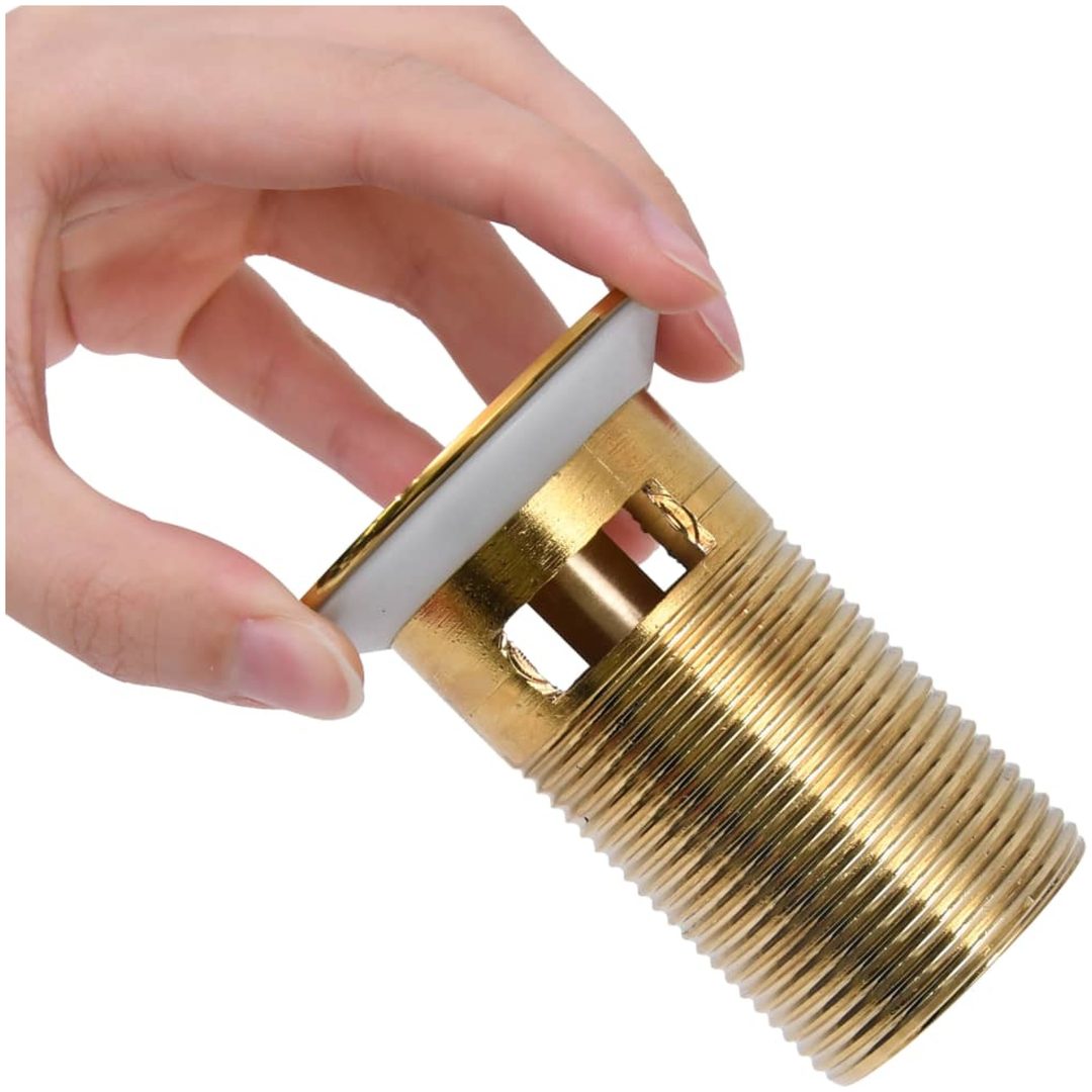 Pop-up bottenventil med överflödesfunktion guld 6,4x6,4x9,1 cm vidaXL – bild 5