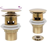 Pop-up bottenventil med överflödesfunktion guld 6,4x6,4x9,1 cm vidaXL