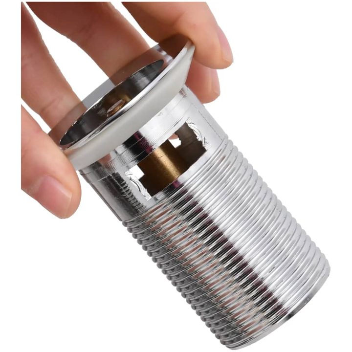 Pop-up bottenventil med överflödesfunktion krom 6,4x6,4x9,1 cm vidaXL – bild 3
