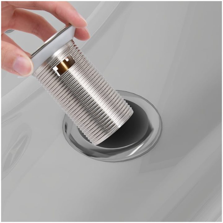 Pop-up bottenventil med överflödesfunktion krom 6,4x6,4x9,1 cm vidaXL – bild 4