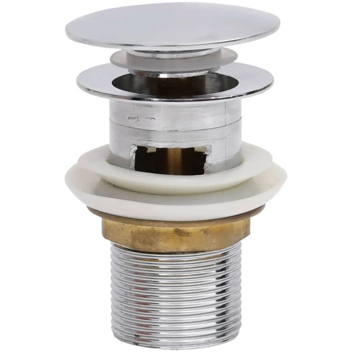 Pop-up bottenventil med överflödesfunktion krom 6,4x6,4x9,1 cm vidaXL – bild 5
