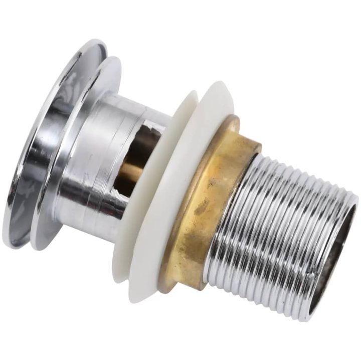 Pop-up bottenventil med överflödesfunktion krom 6,4x6,4x9,1 cm vidaXL – bild 6