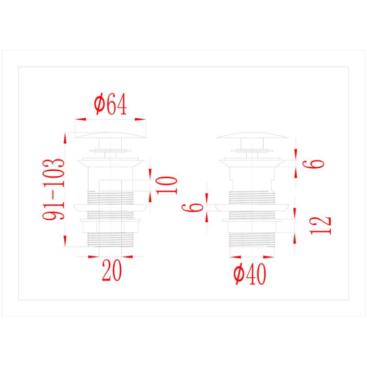 Pop-up bottenventil med överflödesfunktion krom 6,4x6,4x9,1 cm vidaXL – bild 8