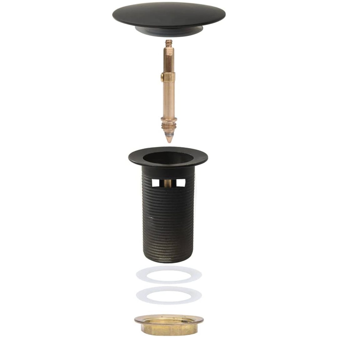 Pop-up bottenventil med överflödesfunktion svart 6,4x6,4x9,1 cm vidaXL – bild 7