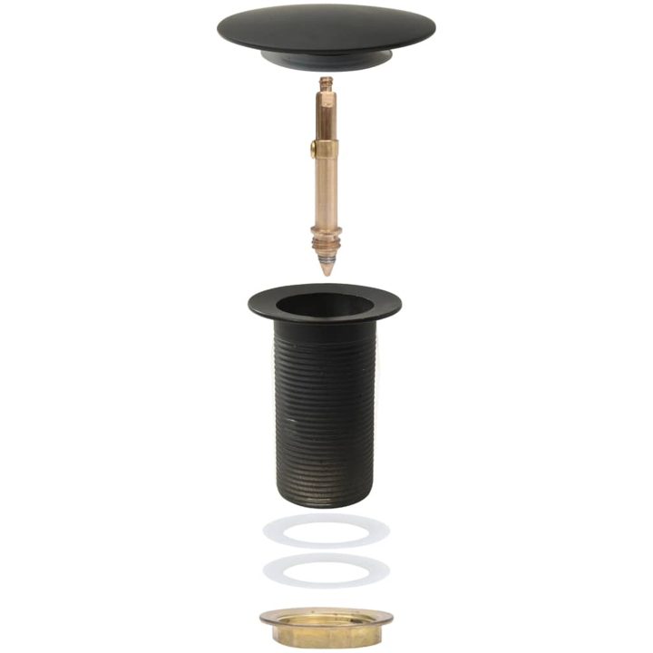 Pop-up bottenventil utan bräddavlopp svart 6,4x6,4x9,1 cm vidaXL – bild 7