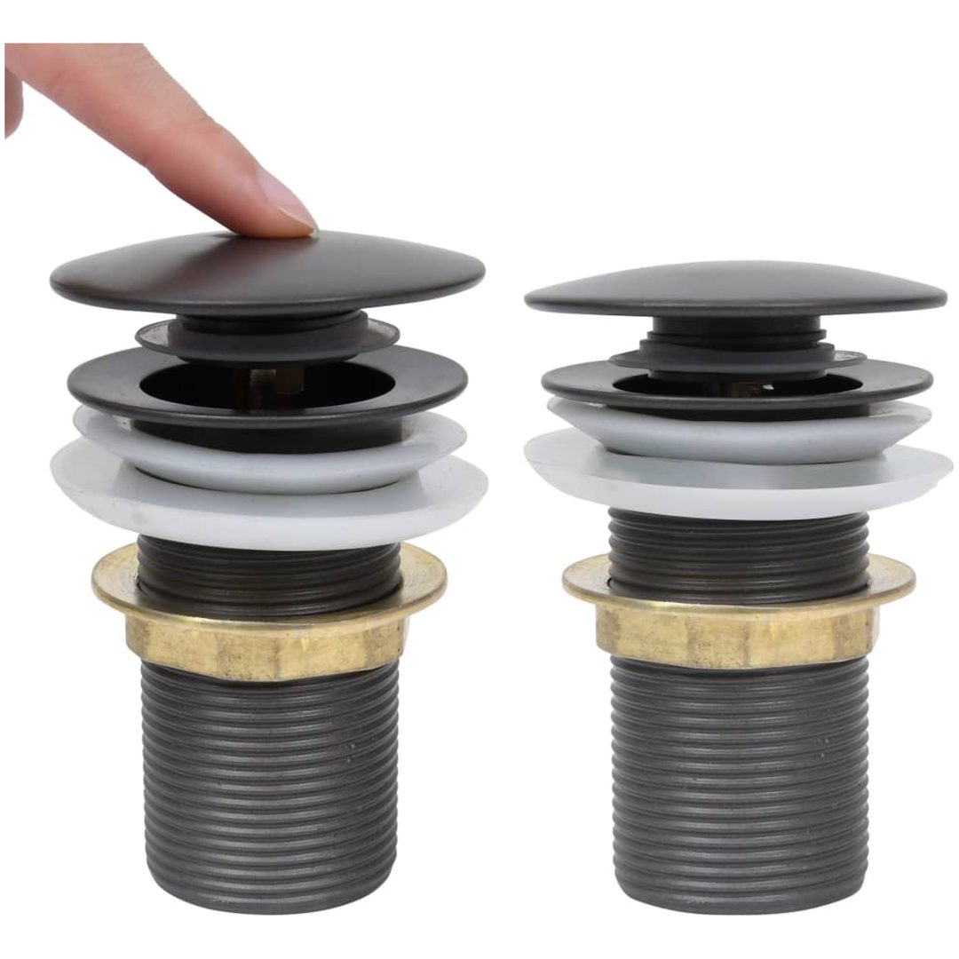 Pop-up bottenventil utan överflödesfunktion grå 6,4x6,4x9,1 cm vidaXL – bild 2