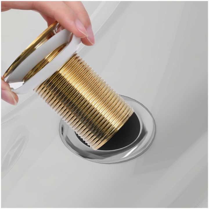 Pop-up bottenventil utan överflödesfunktion guld 6,4x6,4x9,1 cm vidaXL – bild 7
