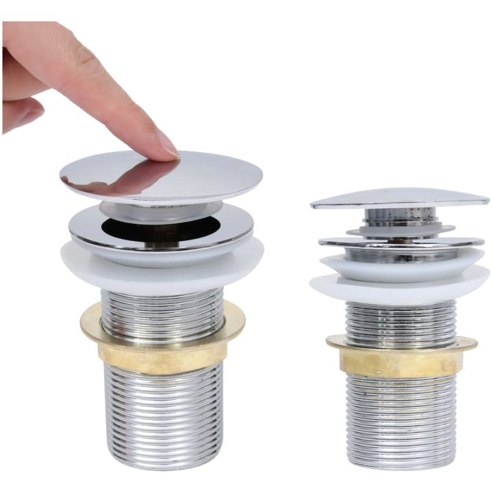 Pop-up bottenventil utan överflödesfunktion krom 6,4x6,4x9,1 cm vidaXL – bild 2
