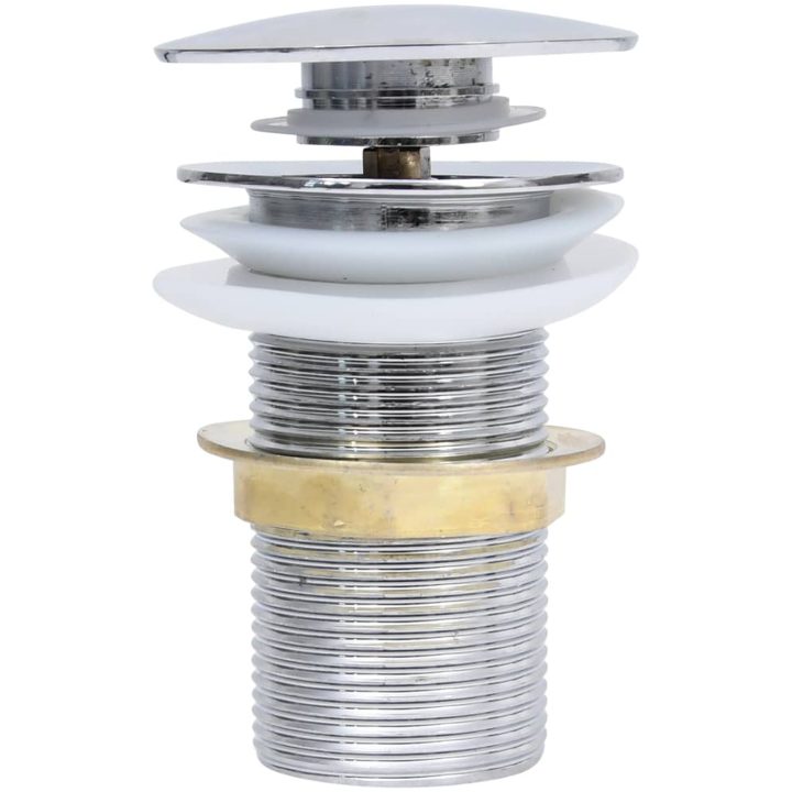 Pop-up bottenventil utan överflödesfunktion krom 6,4x6,4x9,1 cm vidaXL – bild 3
