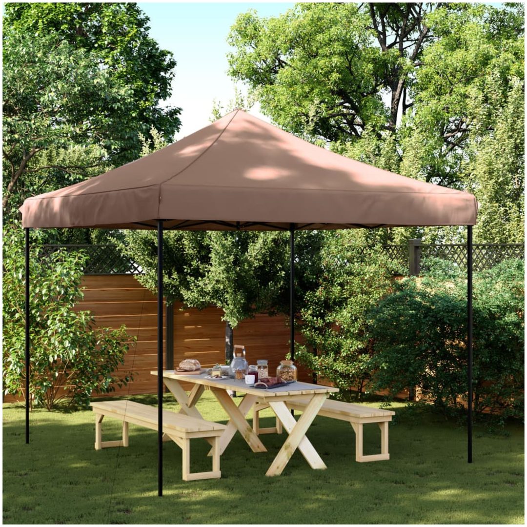 Pop-Up hopfällbart partytält 292x292x315 cm brun vidaXL