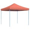 Pop-Up hopfällbart partytält 292x292x315 cm terrakotta vidaXL – miniatyr 5
