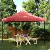 Pop-Up hopfällbart partytält 292x292x315 cm vinröd vidaXL