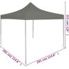 Pop-Up hopfällbart partytält 3x3 m antracit vidaXL – miniatyr 9