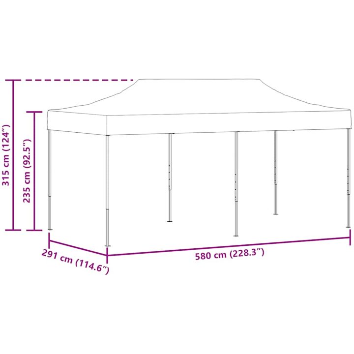 Pop-Up hopfällbart partytält 3x6 m antracit vidaXL – bild 12