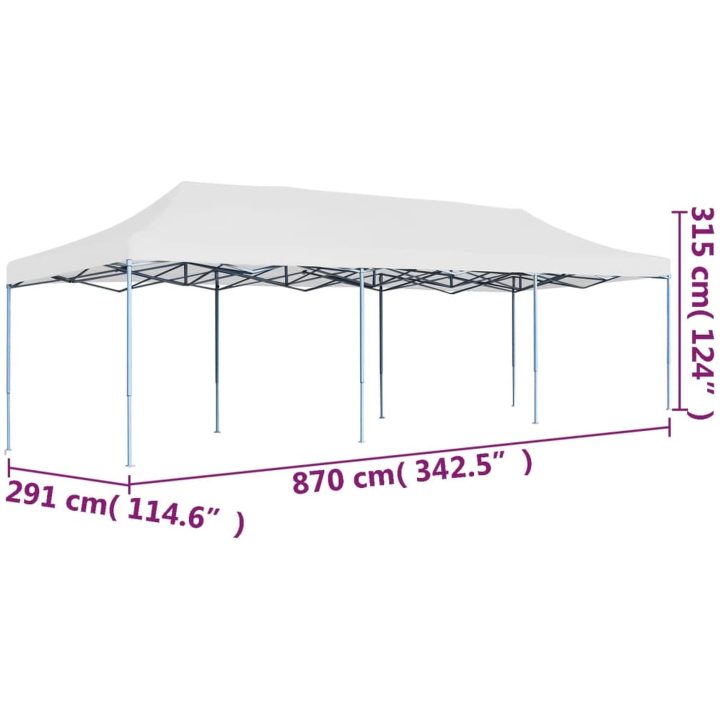 Pop-Up hopfällbart partytält 3x9 m vit vidaXL – bild 9