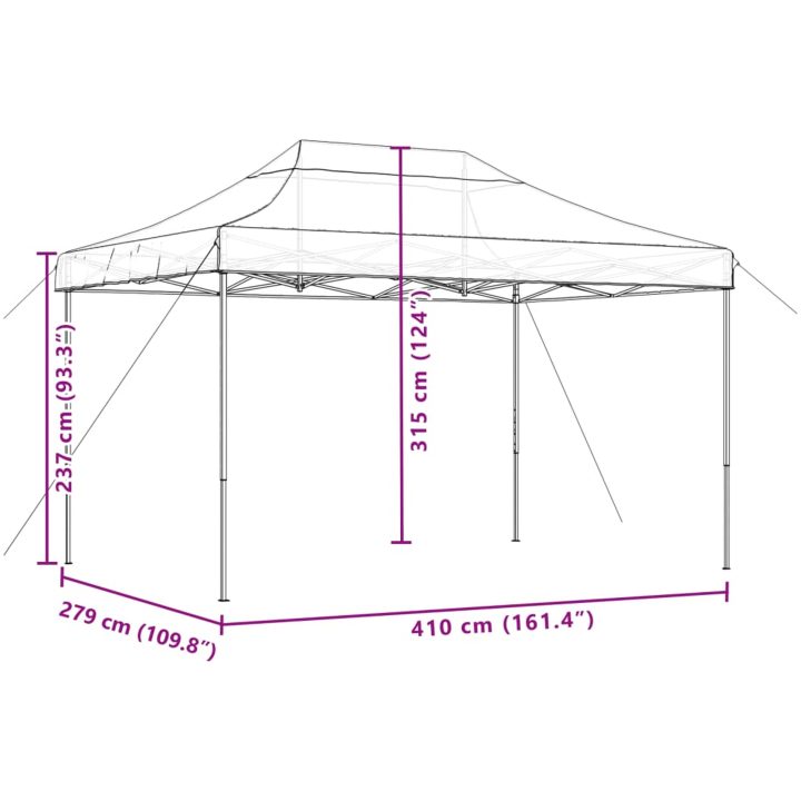 Pop-Up hopfällbart partytält 410x279x315 cm terrakotta vidaXL – bild 9