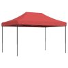 Pop-Up hopfällbart partytält 410x279x315 cm vinröd vidaXL – miniatyr 5