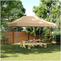 Pop-Up hopfällbart partytält 440x292x315 cm beige vidaXL