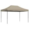 Pop-Up hopfällbart partytält 440x292x315 cm taupe vidaXL – miniatyr 2