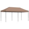 Pop-Up hopfällbart partytält 580x292x315 cm brun vidaXL – miniatyr 2