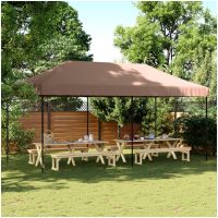 Pop-Up hopfällbart partytält 580x292x315 cm brun vidaXL