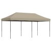 Pop-Up hopfällbart partytält 580x292x315 cm taupe vidaXL – miniatyr 5