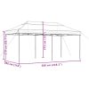 Pop-Up hopfällbart partytält 580x292x315 cm taupe vidaXL – miniatyr 9
