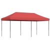 Pop-Up hopfällbart partytält 580x292x315 cm vinröd vidaXL – miniatyr 5