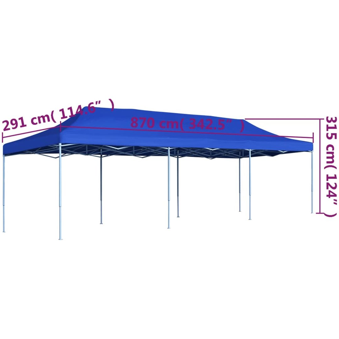 Pop-Up hopfällbart partytält blå 3x9 m vidaXL – bild 9