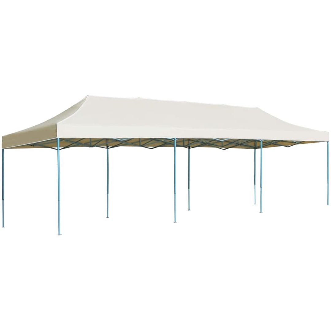 Pop-Up hopfällbart partytält gräddvit 3x9 m vidaXL