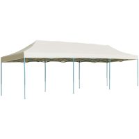 Pop-Up hopfällbart partytält gräddvit 3x9 m vidaXL
