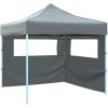 Pop-Up hopfällbart partytält med 2 sidoväggar 3x3 m antracit vidaXL – miniatyr 1
