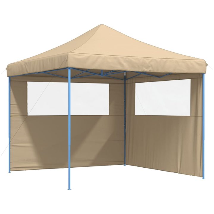 Pop-Up hopfällbart partytält med 2 sidoväggar beige vidaXL – bild 2