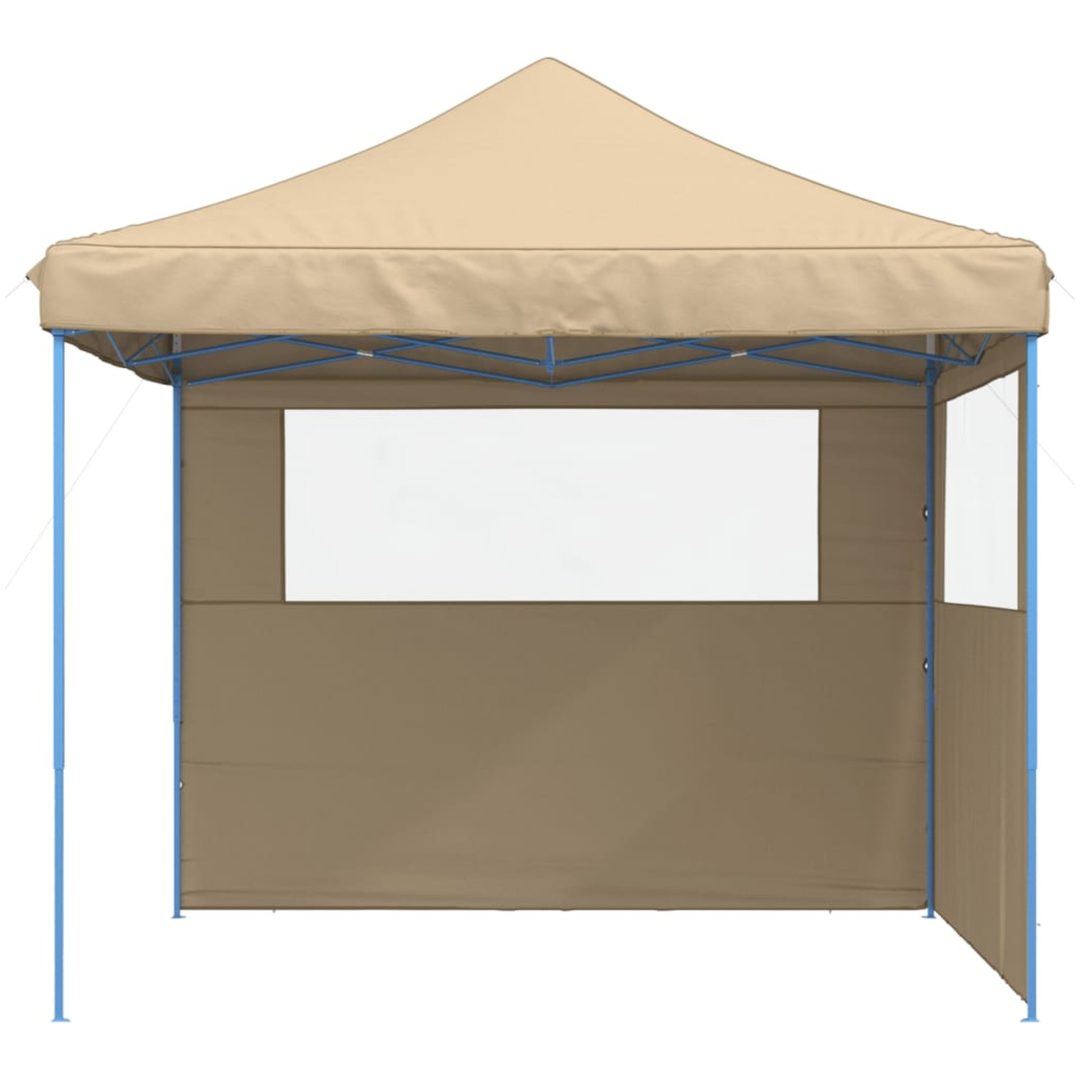 Pop-Up hopfällbart partytält med 2 sidoväggar beige vidaXL – bild 3