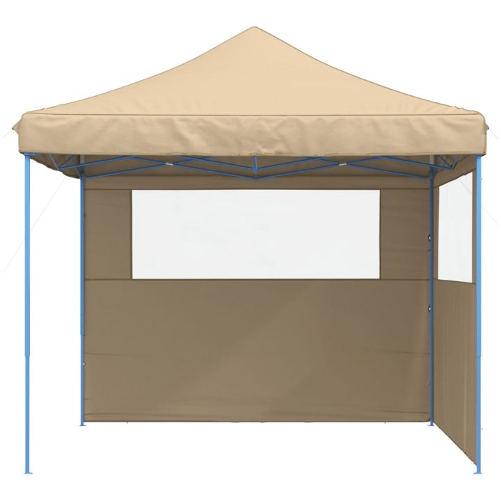 Pop-Up hopfällbart partytält med 2 sidoväggar beige vidaXL – bild 3