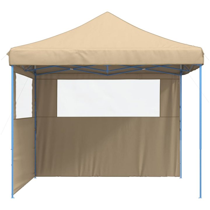 Pop-Up hopfällbart partytält med 2 sidoväggar beige vidaXL – bild 4