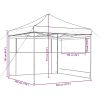 Pop-Up hopfällbart partytält med 2 sidoväggar beige vidaXL – miniatyr 9