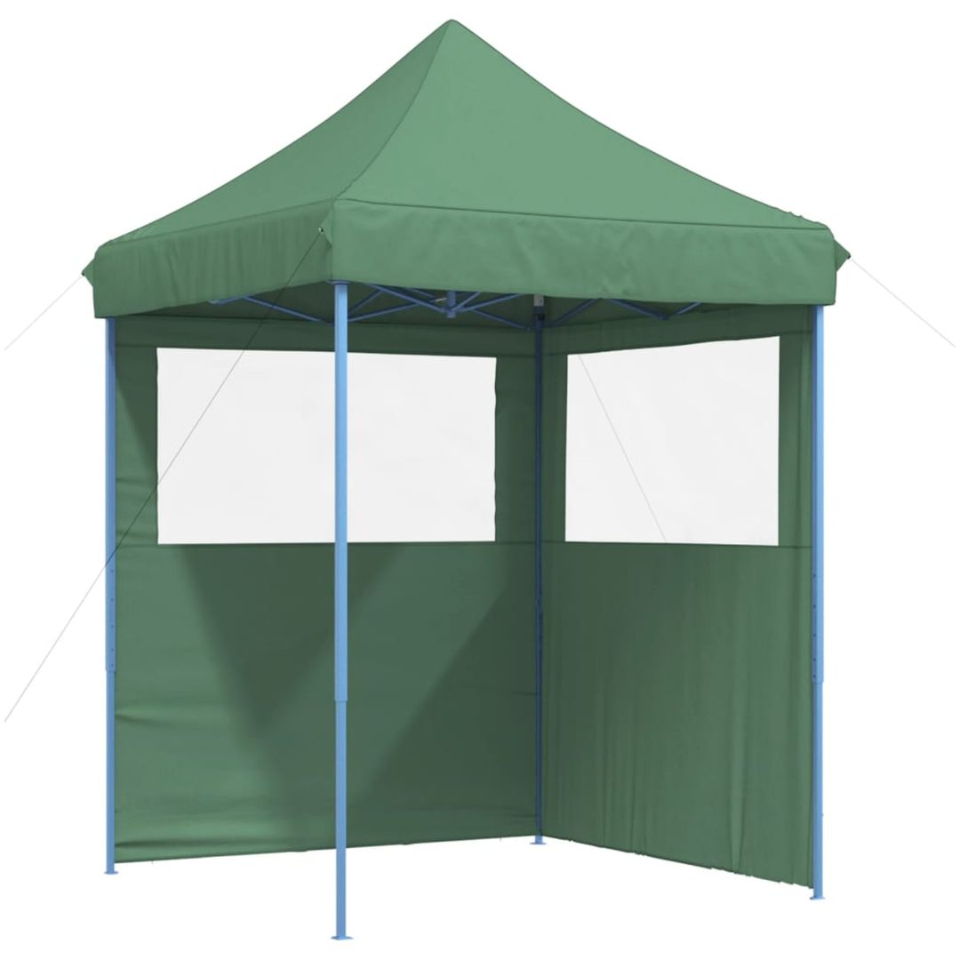 Pop-Up hopfällbart partytält med 2 sidoväggar grön vidaXL – bild 2