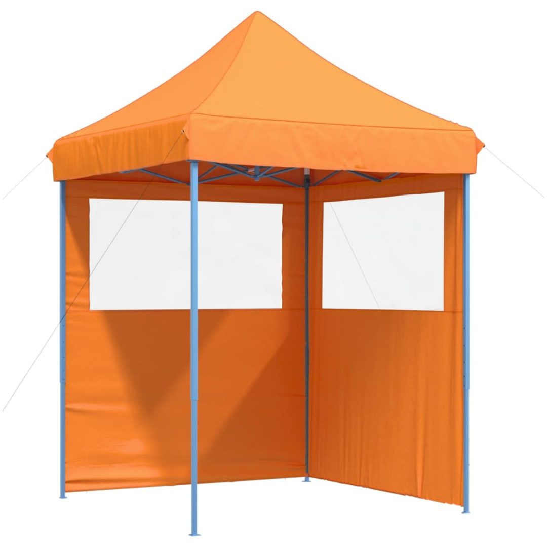 Pop-Up hopfällbart partytält med 2 sidoväggar ORANGE vidaXL – bild 2