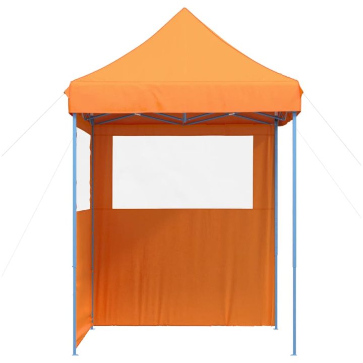Pop-Up hopfällbart partytält med 2 sidoväggar ORANGE vidaXL – bild 4