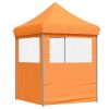 Pop-Up hopfällbart partytält med 2 sidoväggar ORANGE vidaXL – miniatyr 5