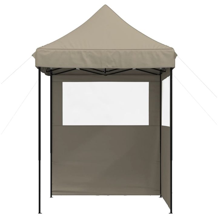 Pop-Up hopfällbart partytält med 2 sidoväggar taupe vidaXL – bild 3