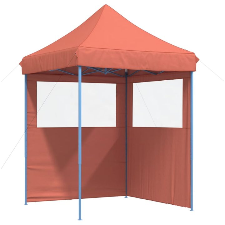 Pop-Up hopfällbart partytält med 2 sidoväggar terrakotta vidaXL – bild 2