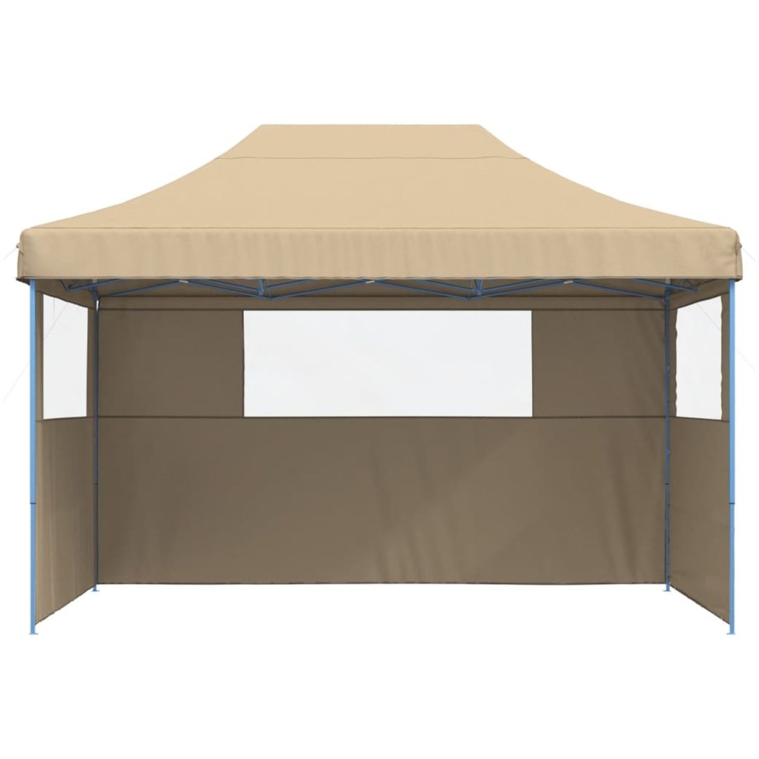 Pop-Up hopfällbart partytält med 3 sidoväggar beige vidaXL – bild 3
