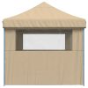 Pop-Up hopfällbart partytält med 3 sidoväggar beige vidaXL – miniatyr 4