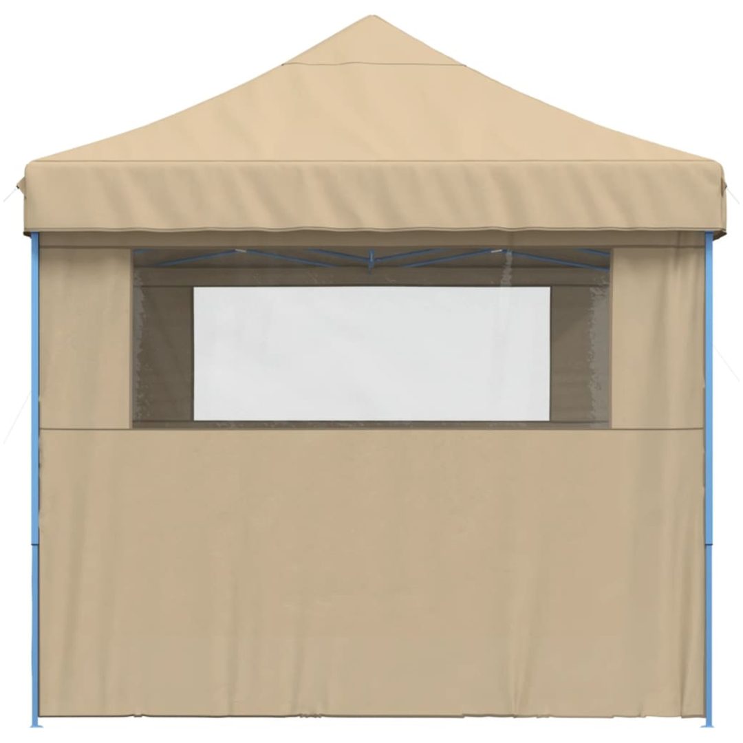 Pop-Up hopfällbart partytält med 3 sidoväggar beige vidaXL – bild 4