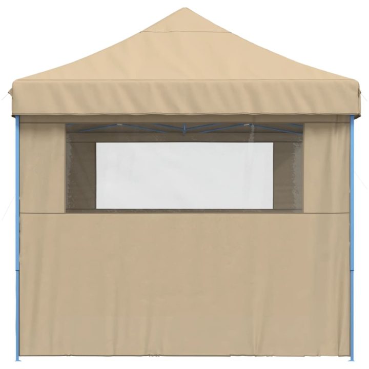 Pop-Up hopfällbart partytält med 3 sidoväggar beige vidaXL – bild 4