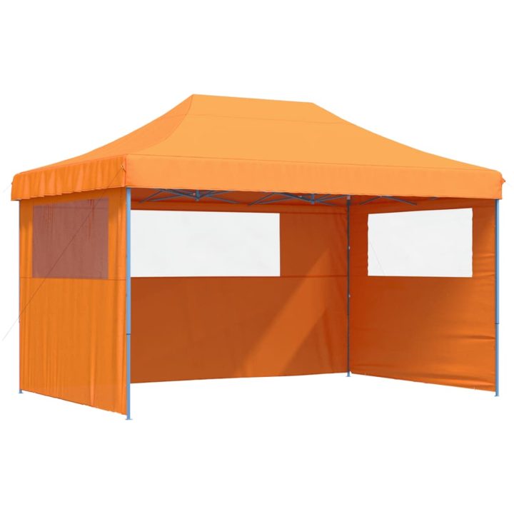 Pop-Up hopfällbart partytält med 3 sidoväggar ORANGE vidaXL – bild 2