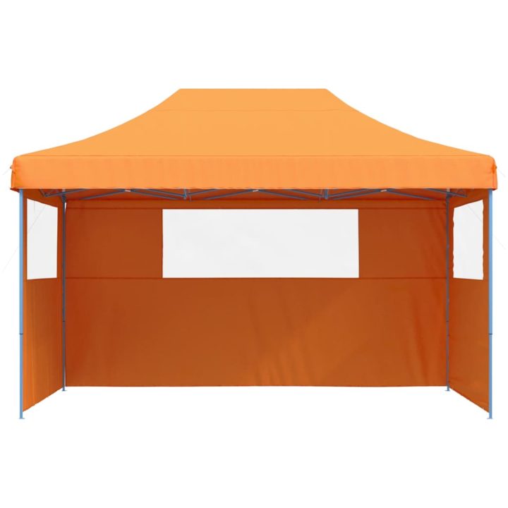 Pop-Up hopfällbart partytält med 3 sidoväggar ORANGE vidaXL – bild 3